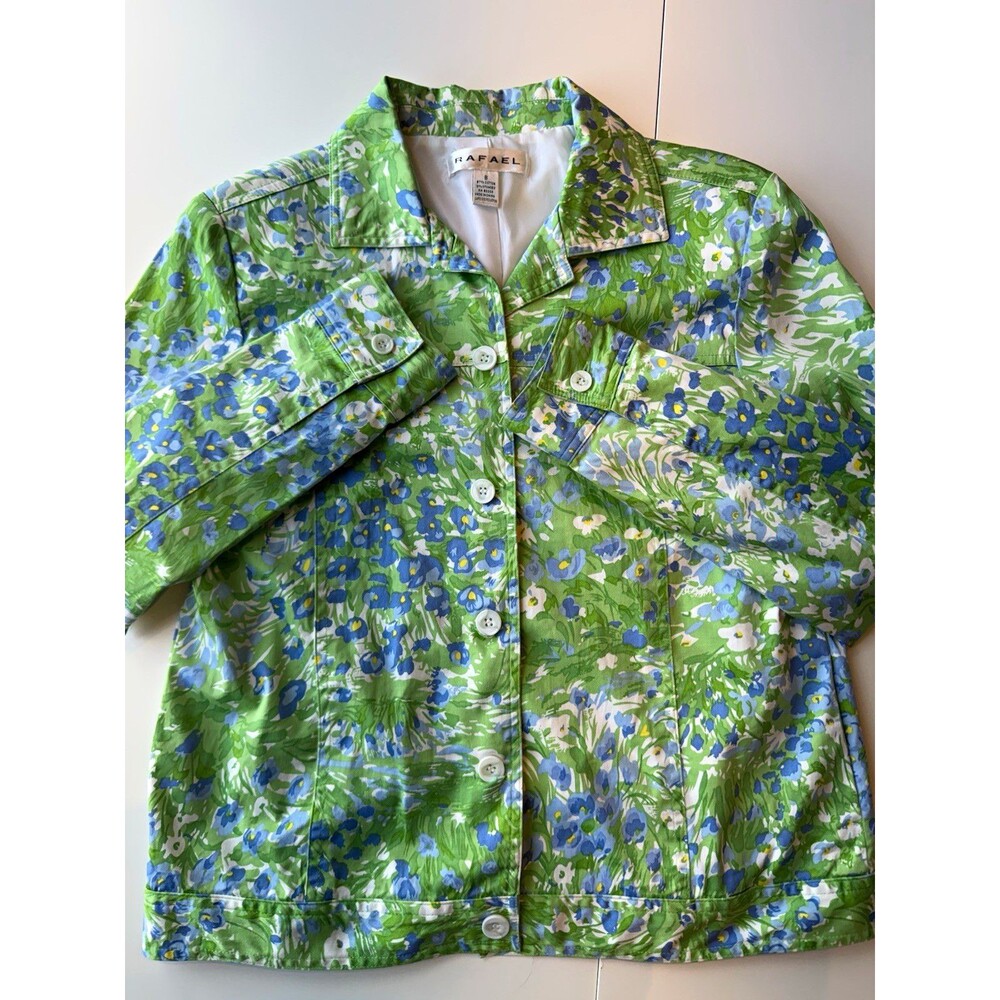 Vintage 90’s Rafael Women's Floral Button Jacket Size 8